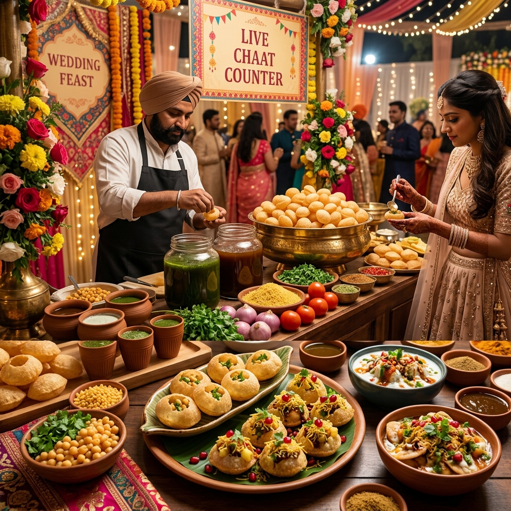 JC Events signature Chaats live food counter in Karnataka & Kerala