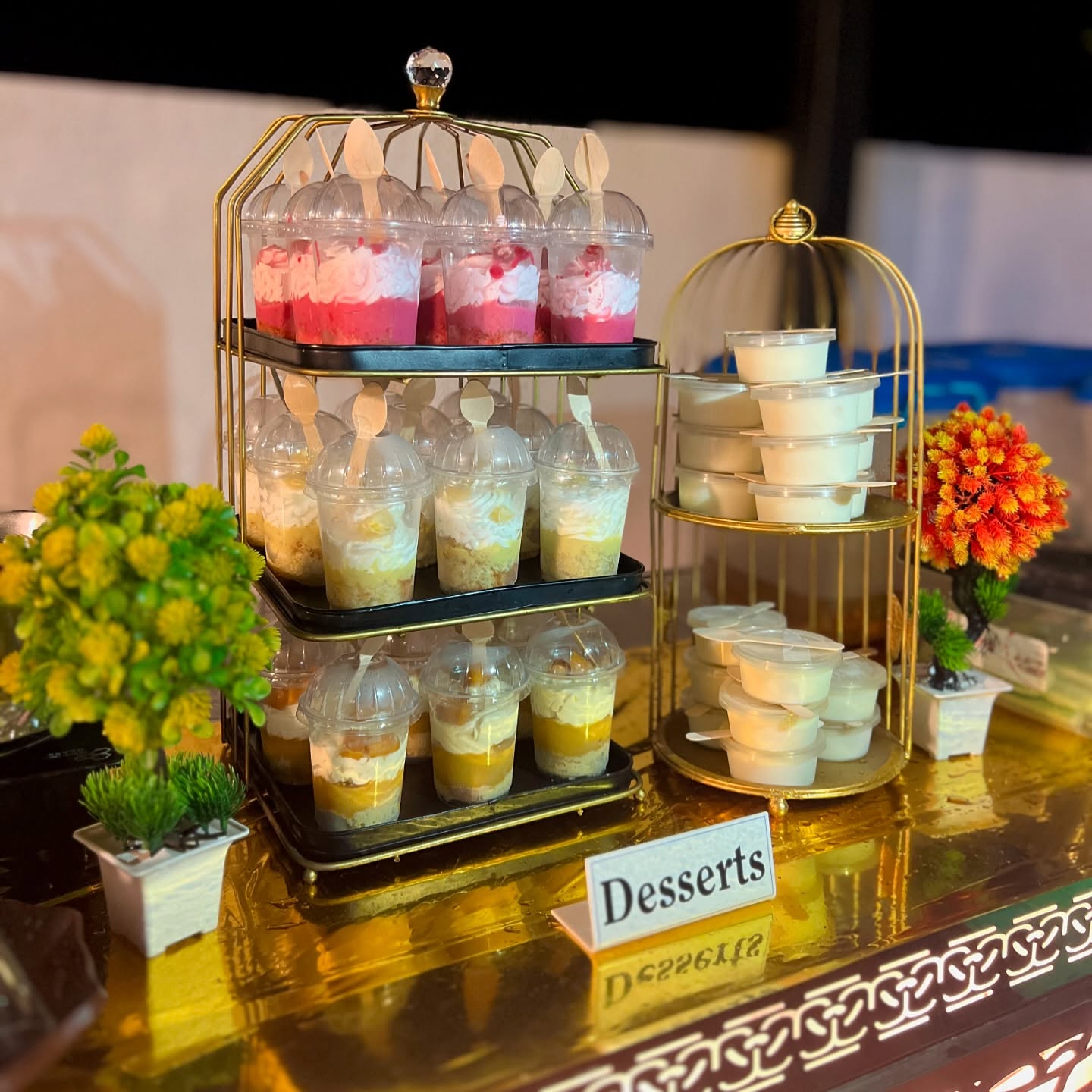 JC Events luxury dessert, chocolate fountain, pudding and kunafa counter